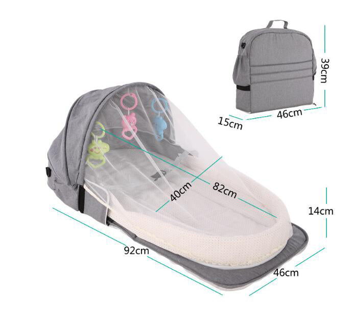 Portable Bed Foldable Baby Bed Travel Sun Protection Mosquito Net Breathable Soft Infant Folding Sleeping Basket With Toys