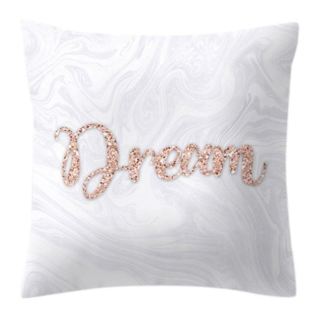 Lash Pillow Case Rose Gold Geometric Pineapple Glitter Polyester Sofa Decorative Cushion Cover for Home Decor