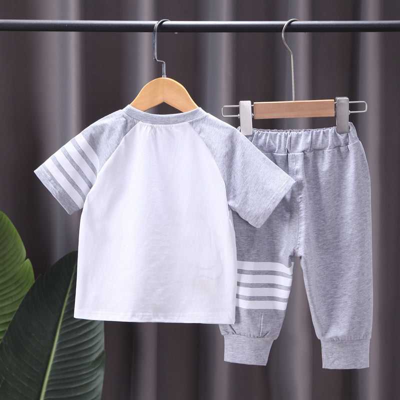 Children's Clothing Boys Summer Suits Casual Korean Version Children's Summer Baby Short Sleeve Two-Piece Suit