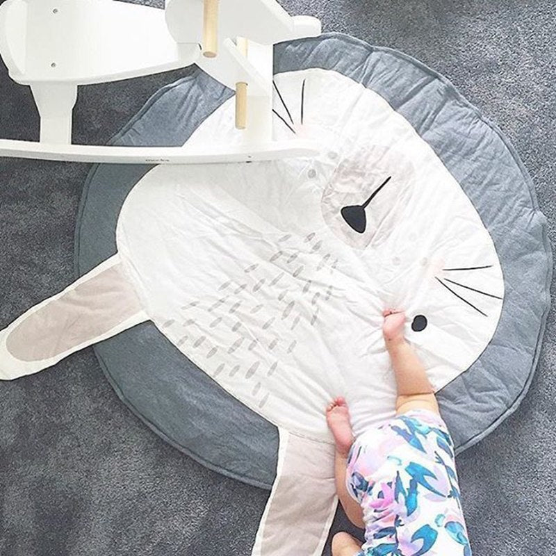 90CM Kids Play Game Mats Round Carpet Rugs Mat Cotton Swan Crawling Blanket Floor Carpet Toys Room Decoration INS Baby Gifts