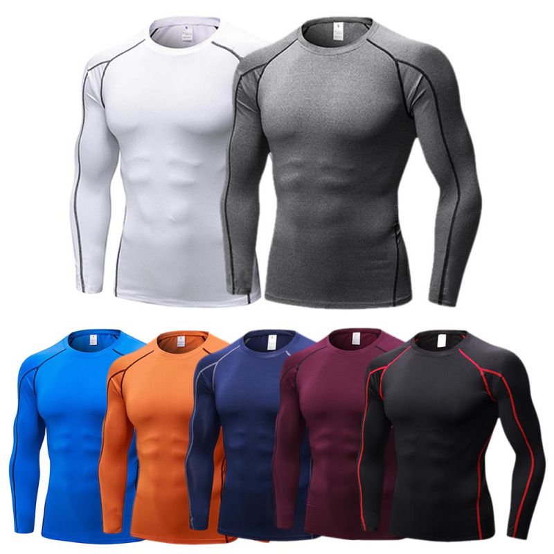 2018 Men's Quick Dry Breathable T-Shirt Fitness Hip Hop T-Shirts Men Sport Long Sleeve Gym Fitness T Shirt