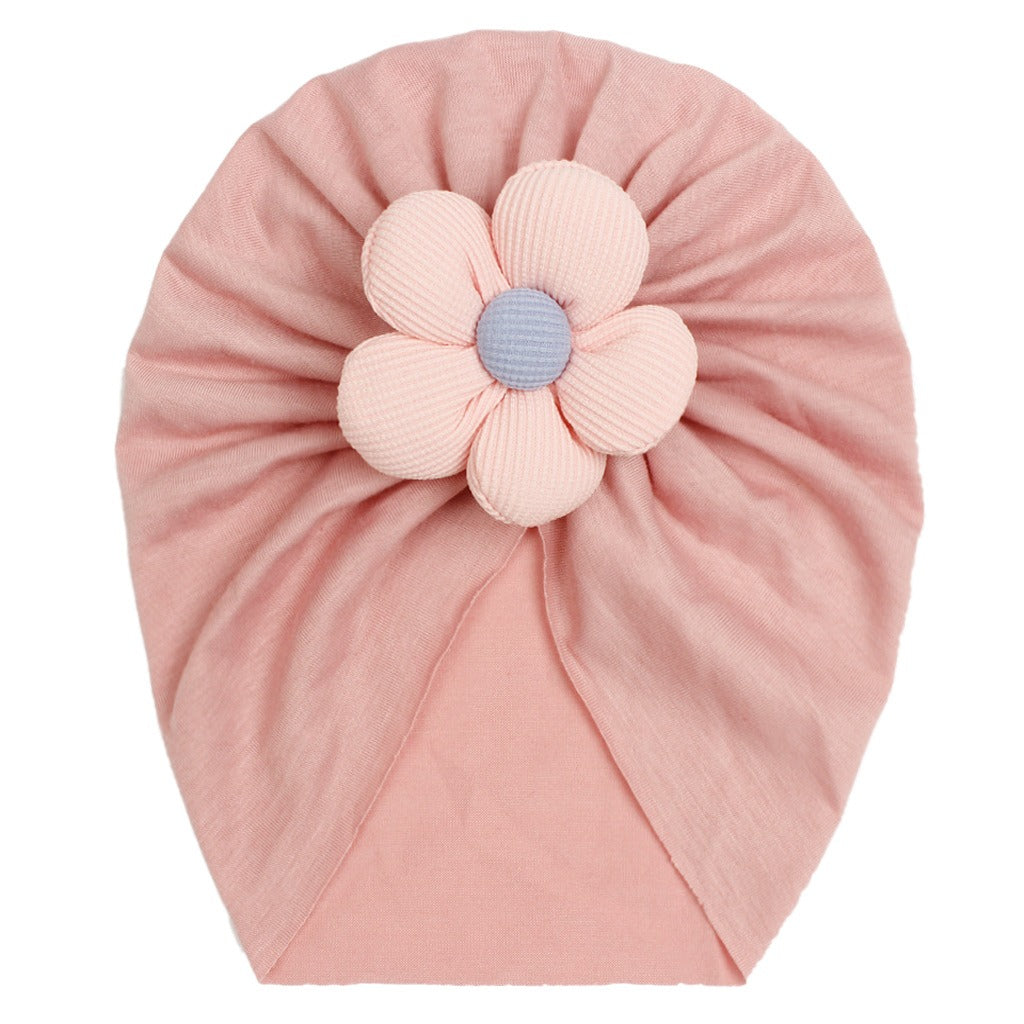 Children's imitation cotton pullover hat, baby creative, comfortable, breathable flower hat, baby hat