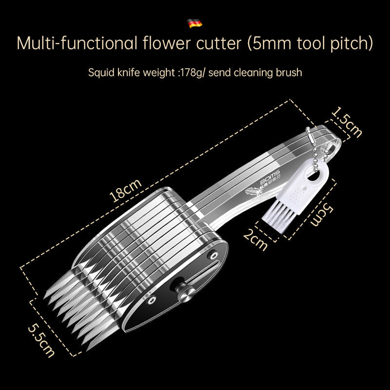 Squid Flower Cutting Knife Scallion Silk Cutting Knife Scalable Carving Tool Chicken Gizzard Waist Flower Knife