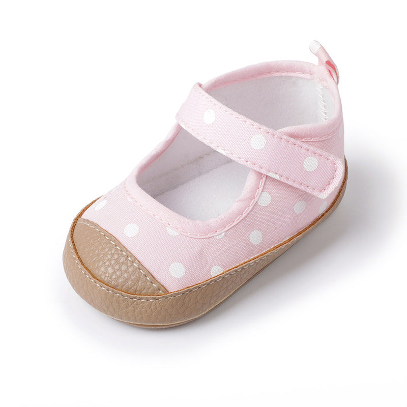 Baby Girls Shoes Rubber Sole Velcro Anti-Fall Toddler Shoes Baby Shoes Babyshoes