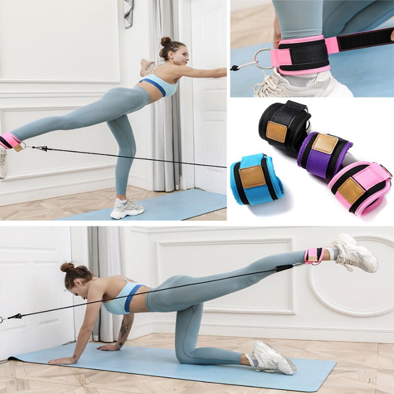 Resistance Bands with Ankle Straps Cuff with Cable for Attachment Booty Butt Thigh Leg Pulley Strap Lifting Fitness Exercise