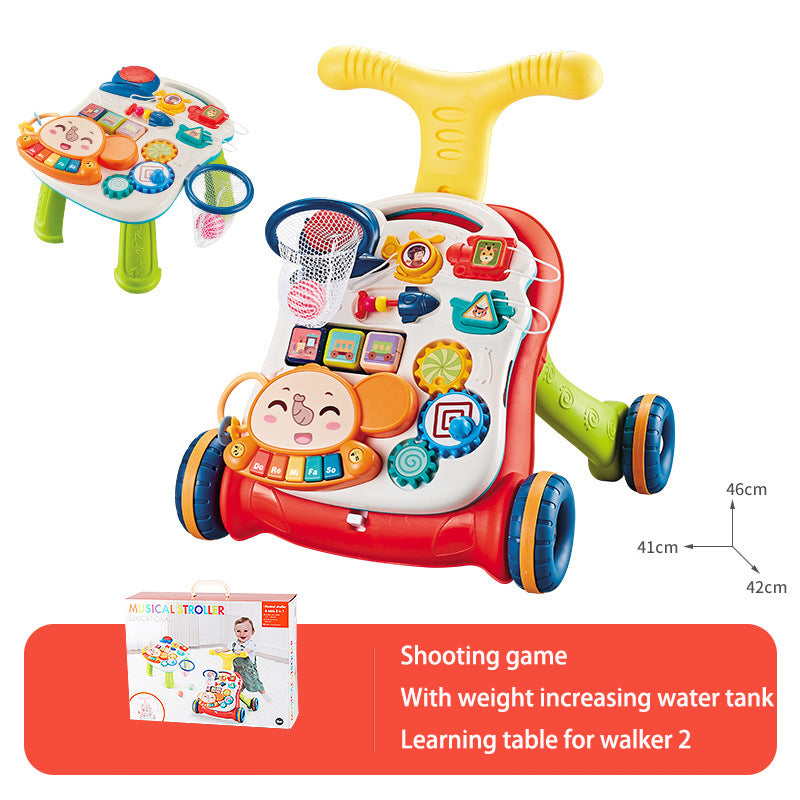 Baby Hand Push Toddler Toys Children's Music Glide Baby Anti-Rollover Multifunctional Walker