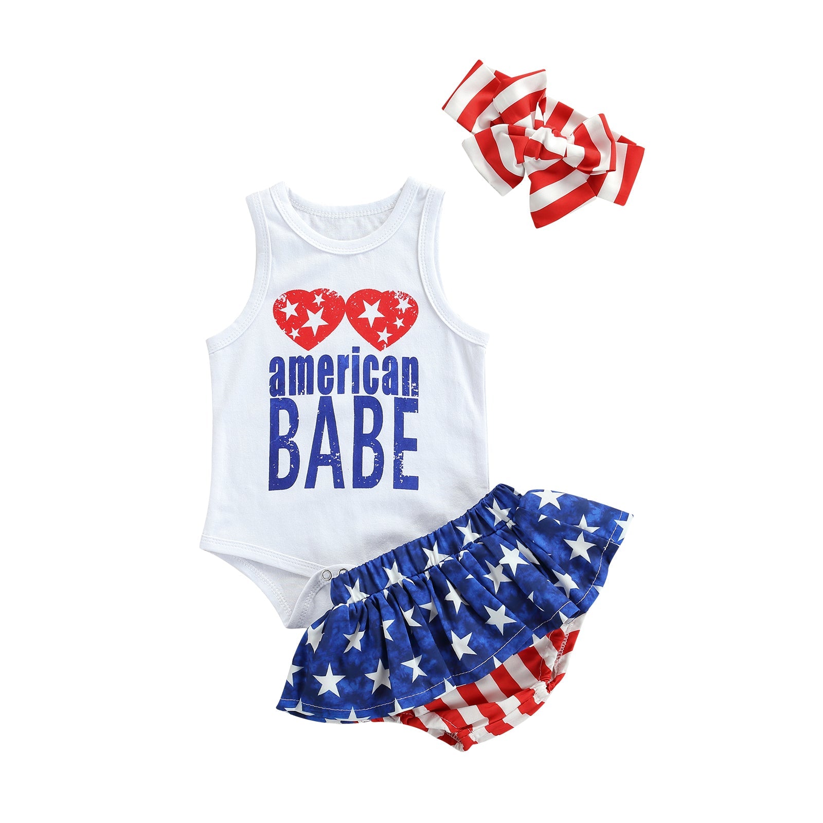 Summer Independence Day Infant Baby Girls Outfit Toddler Set