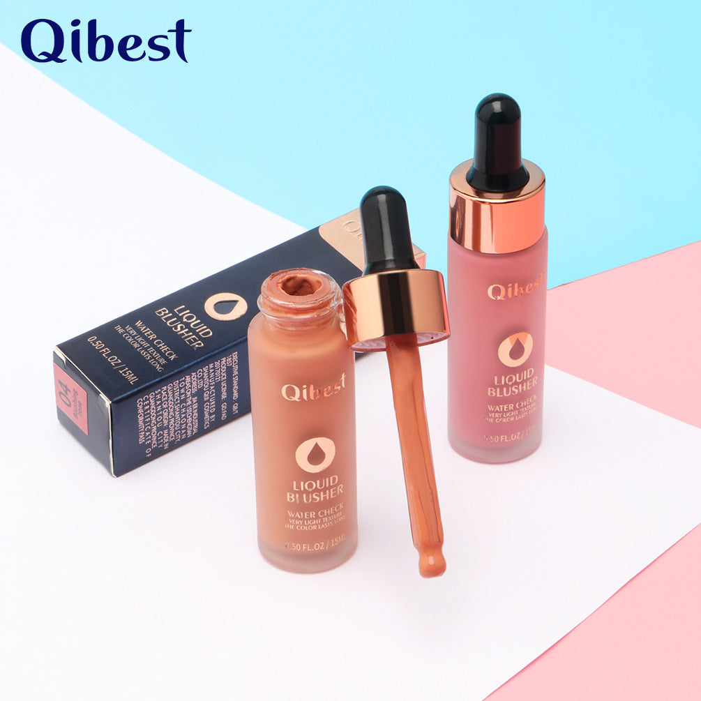 QIBEST Blush Milk Nude Makeup Moisturizing Brighten Skin Tone Natural Repairing Temperament Blush Powder Rouge Liquid Blush