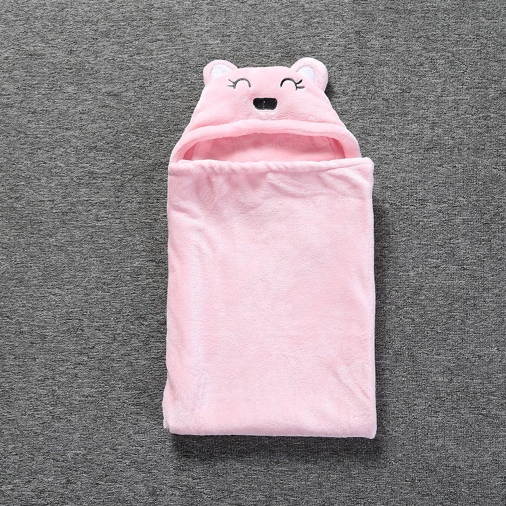 Baby Coral Fleece Cuddle Baby Cuddle Blanket Newborn Baby Bear Air Conditioning Blanket Package Towel Cover Blanket