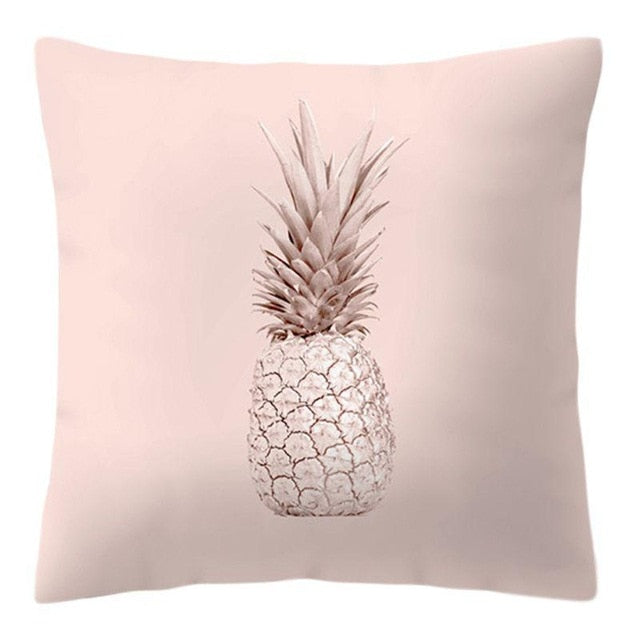 Lash Pillow Case Rose Gold Geometric Pineapple Glitter Polyester Sofa Decorative Cushion Cover for Home Decor