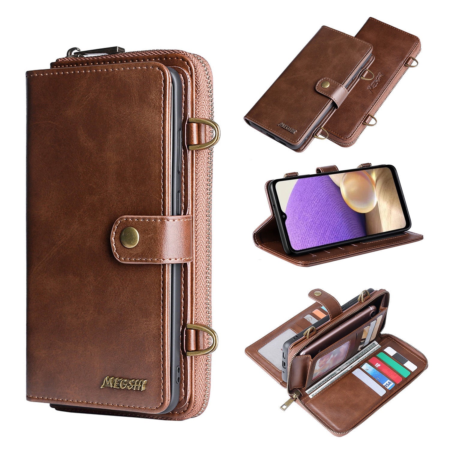 iPhone 11ProMax Mobile Phone Leather Case Diagonal Cross XS Suitable For iPhone13 Multi-Function Wallet Phone Shell 8P Card