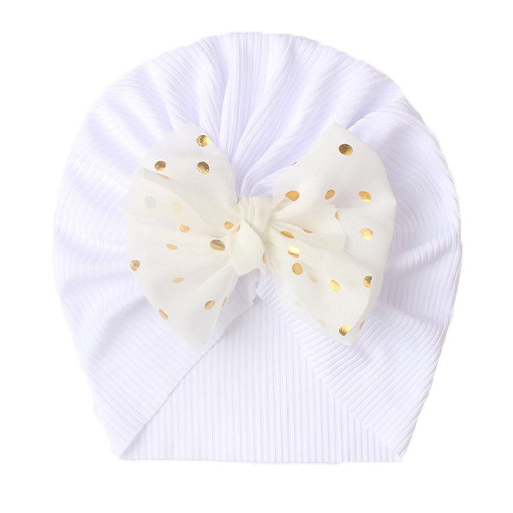 INS European and American Seasonal New Thread Baby Headwear Children's Bow Tie Pullover Cap Cap Baby