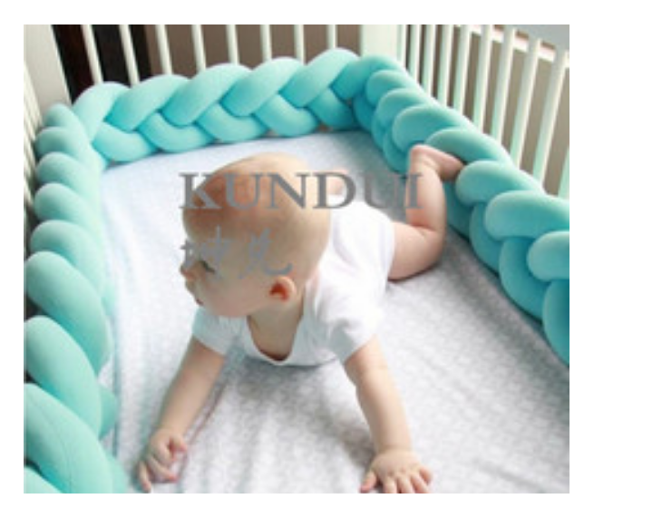 100cmBaby Bumper Bed Braid Knot Pillow Cushion Bumper for Infant Kids Crib Protector Cot Bumper Room Decor Anti-collision Bumper