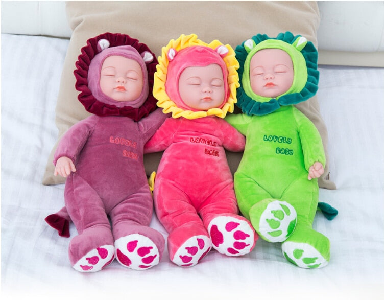 35CM Plush Stuffed Toys Baby Dolls Reborn Doll Toy For Kids Accompany Sleep Cute Vinyl Plush doll Girl Lifelike Kids Toys Gift