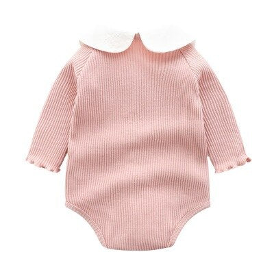 Children's Clothing Toddler Infant Baby Girl Rompers Newborn Clothes Korean Style Baby Girl Peter Pan Collar Jumpsuits Bodysuits