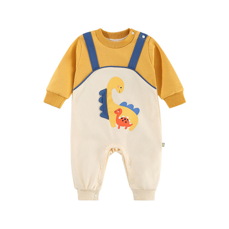 Baby Clothes Spring And Autumn New Boy Baby Clothes Small Dinosaur Long Sleeve Romper Newborn Clothes Baby Onesie