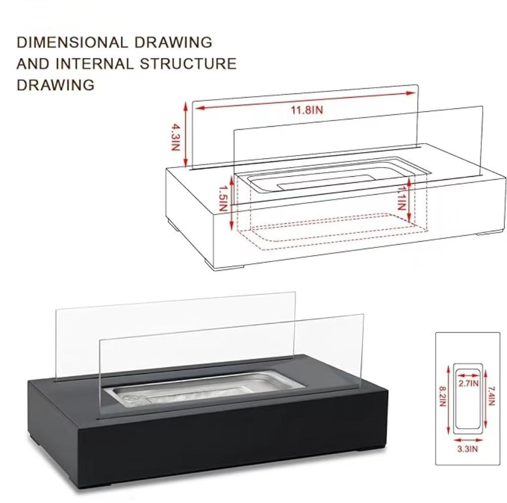 Desktop alcohol fireplace indoor metal fireplace rectangular portable real fire fireplace outdoor fireplace