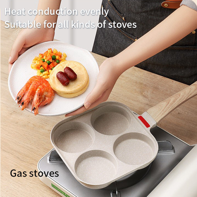 Fried Egg Burger Machine Frying Pan Non-Stick Surface Household Four Hole Breakfast Pan Fried Egg Divine Tool Pancake Pan