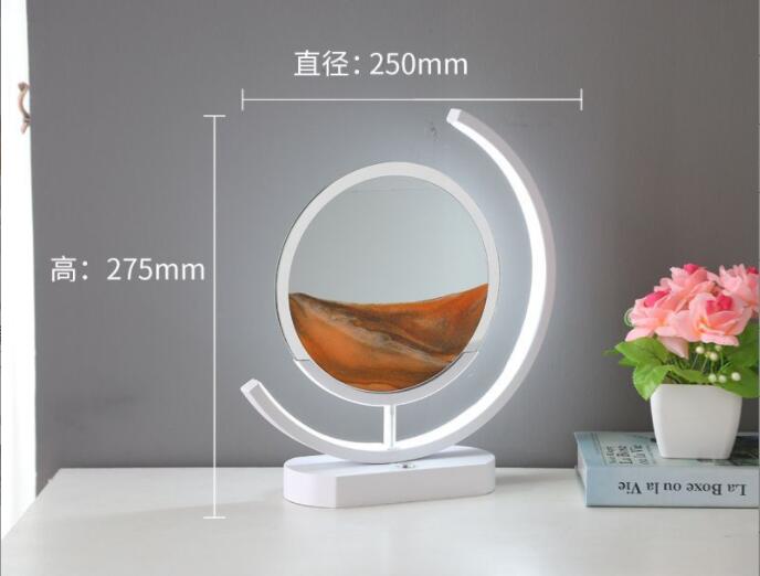 Moving Sand Art modern Desk Light Flowing Dynamic Quick Sand Painting Picture Remote Control 3D LED Table Lamp