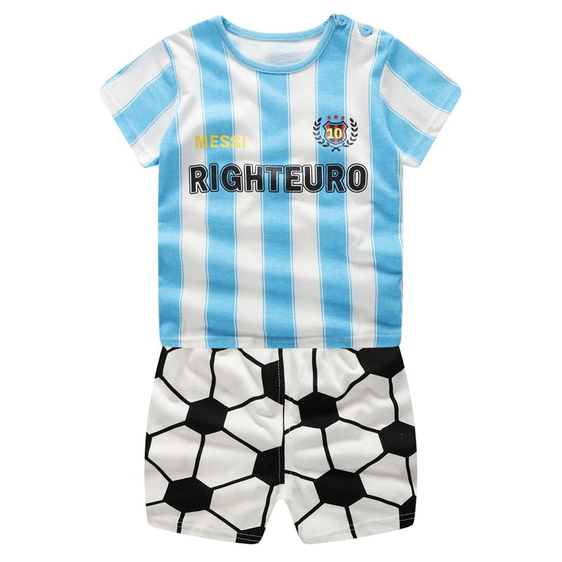 Baby Boys Clothing Sets Baseball Uniform 2pcs/Set  Baby Girls Clothes Cartoon Blue Whale Short Sleeve Infant Cotton Underwear