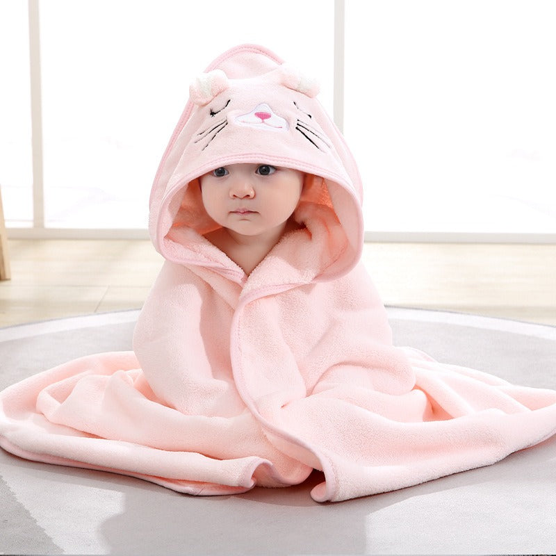 wholesale child baby cartoon animal face elephant hooded towel newborn