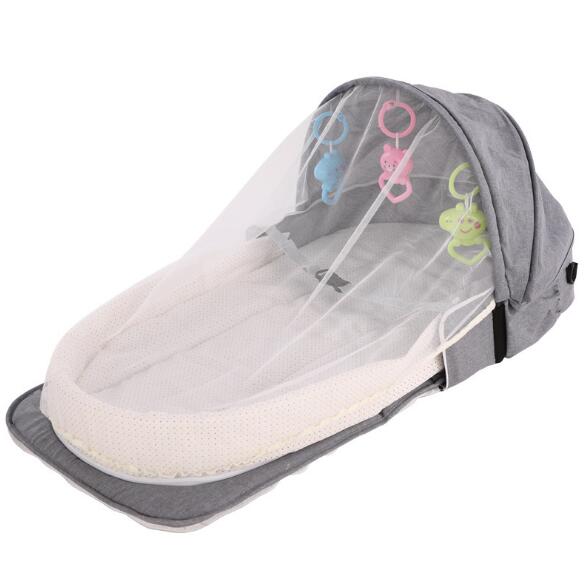 Portable Bed Foldable Baby Bed Travel Sun Protection Mosquito Net Breathable Soft Infant Folding Sleeping Basket With Toys