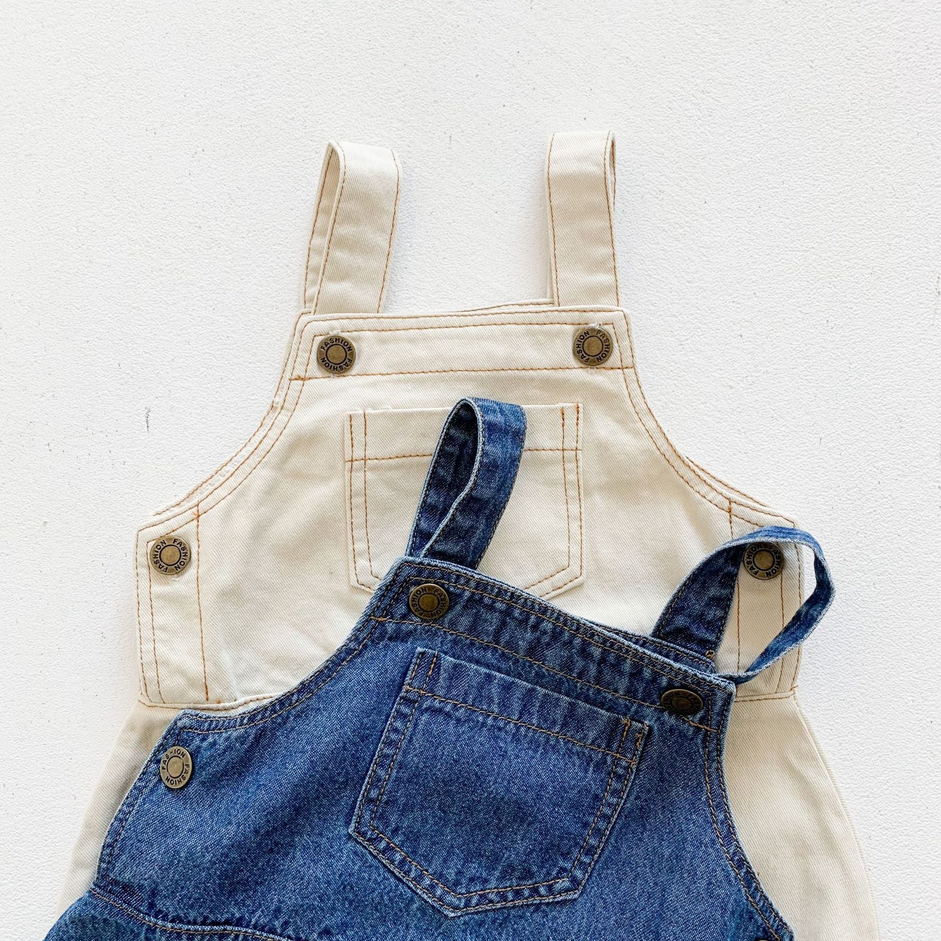 Spring And Summer Baby Denim Bag Fart Clothes 0-3 Years Old Baby Rompers Boys And Girls Cotton Jumpsuits Climbing Clothes