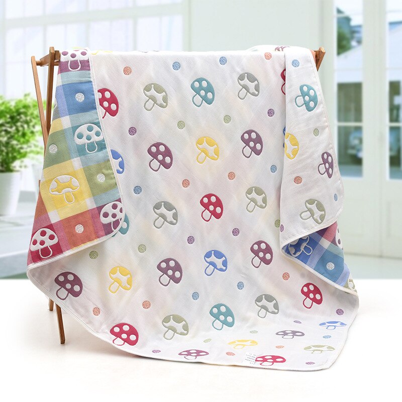 110*110cm Parent-child Baby Summer Bedding Sofa Quilt 100% Cotton Baby Blanket Child Quilt 6 Layers Muslin Swaddle for Newborns