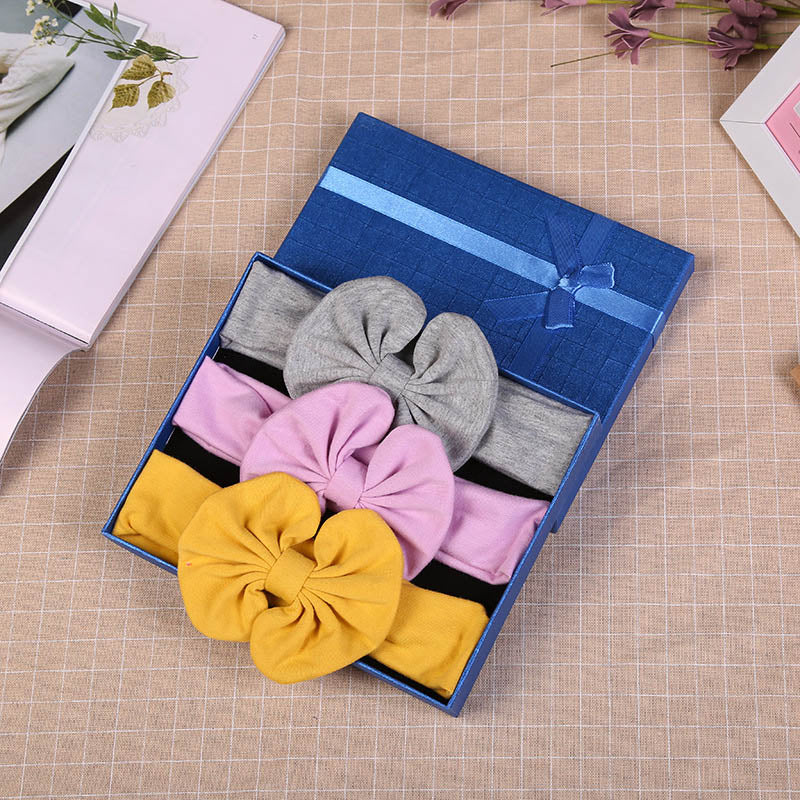 3 Pcs/Set Printed Baby Headband Elastic Bows Newborn Kids Turban Dot Headbands Hair Band For Girls Baby Hair Accessories