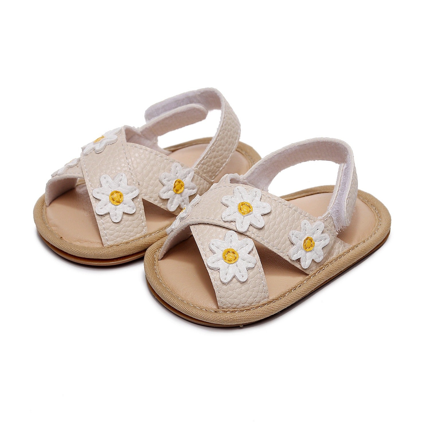 Cross strap small flower children's and girls' sandals, baby and baby comfortable walking shoes