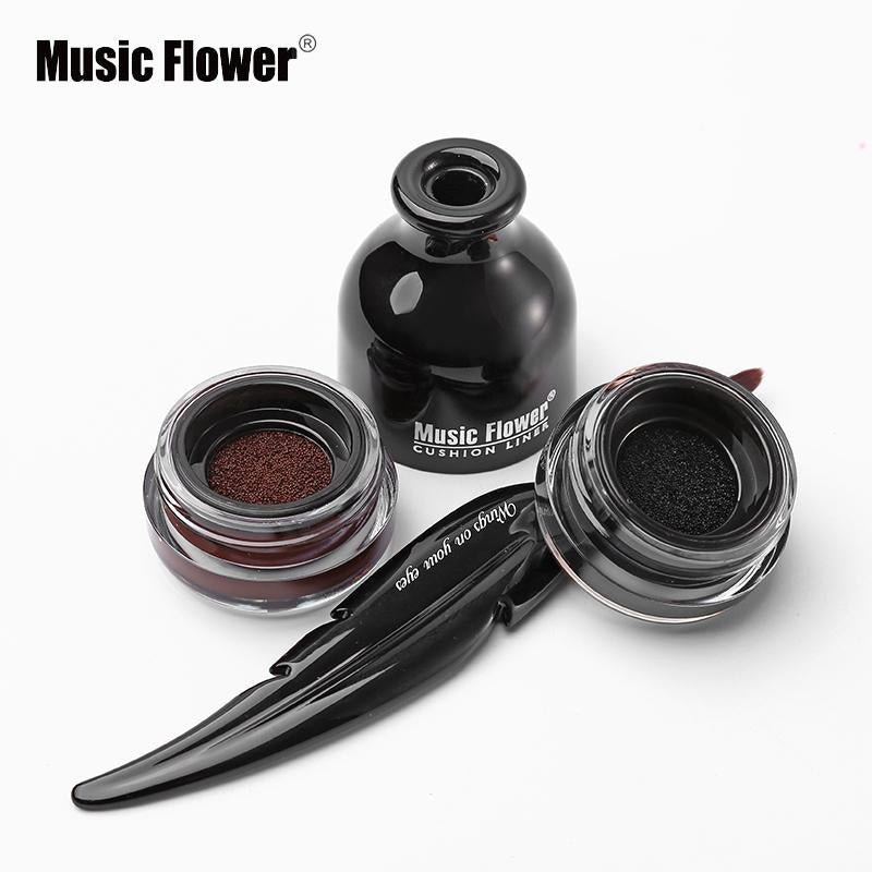 Music Flower Eyes Make Up Cushion Eyeliner Waterproof Long Lasting Eye Liner Pencil Black Quick-drying Eyelid Natural