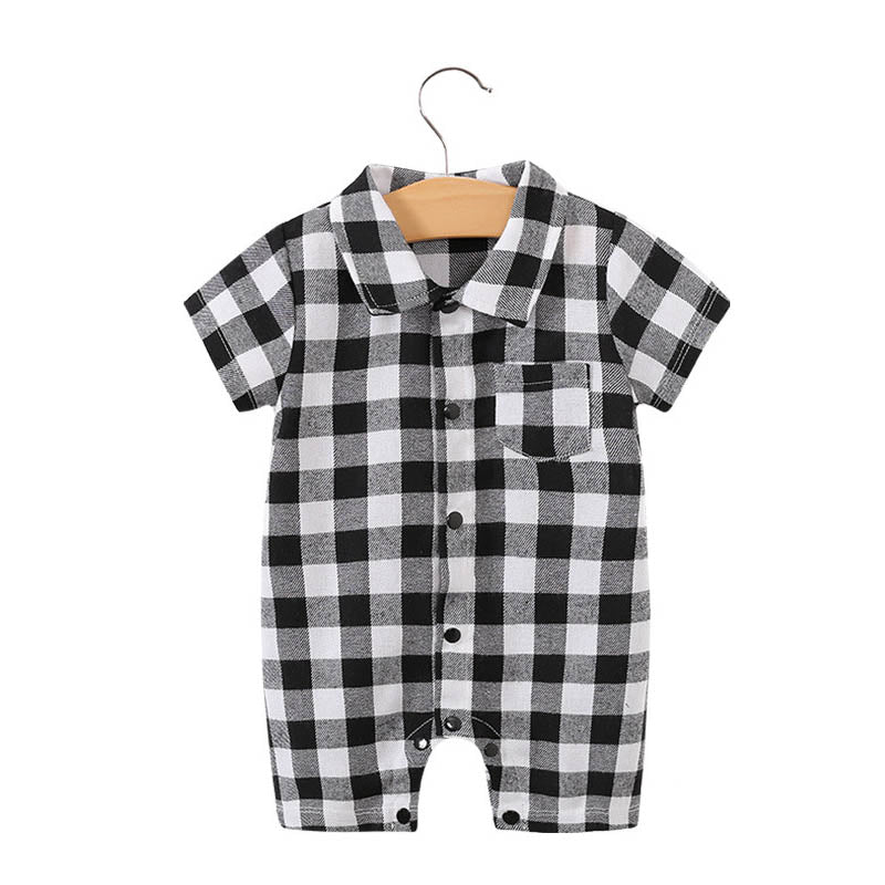 Baby Bodysuit Short Sleeve Baby Full Moon Clothing Newborn Thin Gentleman Romper Creeper