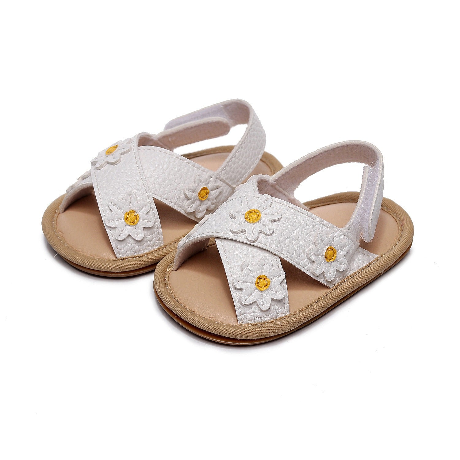 Cross strap small flower children's and girls' sandals, baby and baby comfortable walking shoes