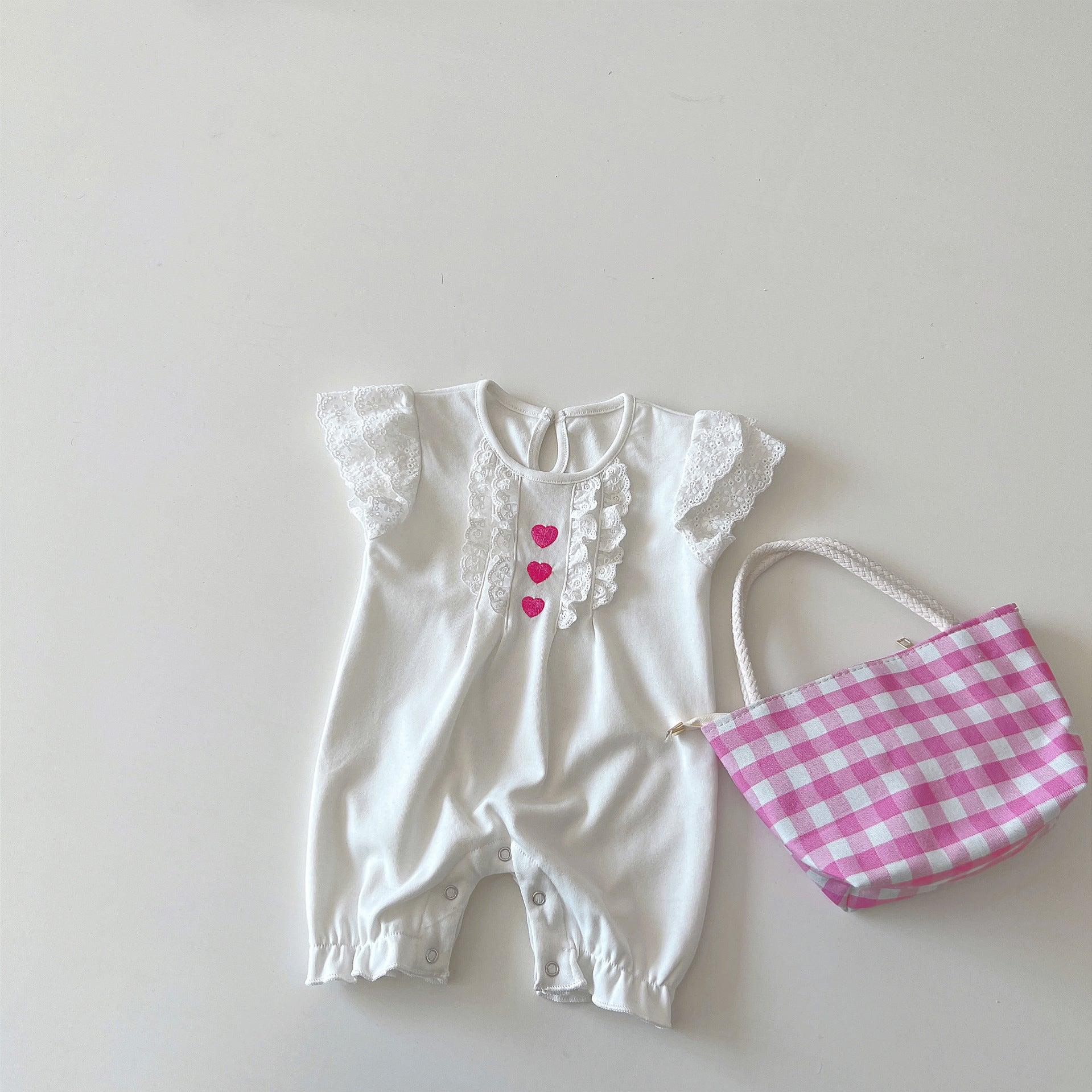 Baby Summer Romper Girl Baby Lace Outing Clothes Korean Version Newborn Cotton Thin Section