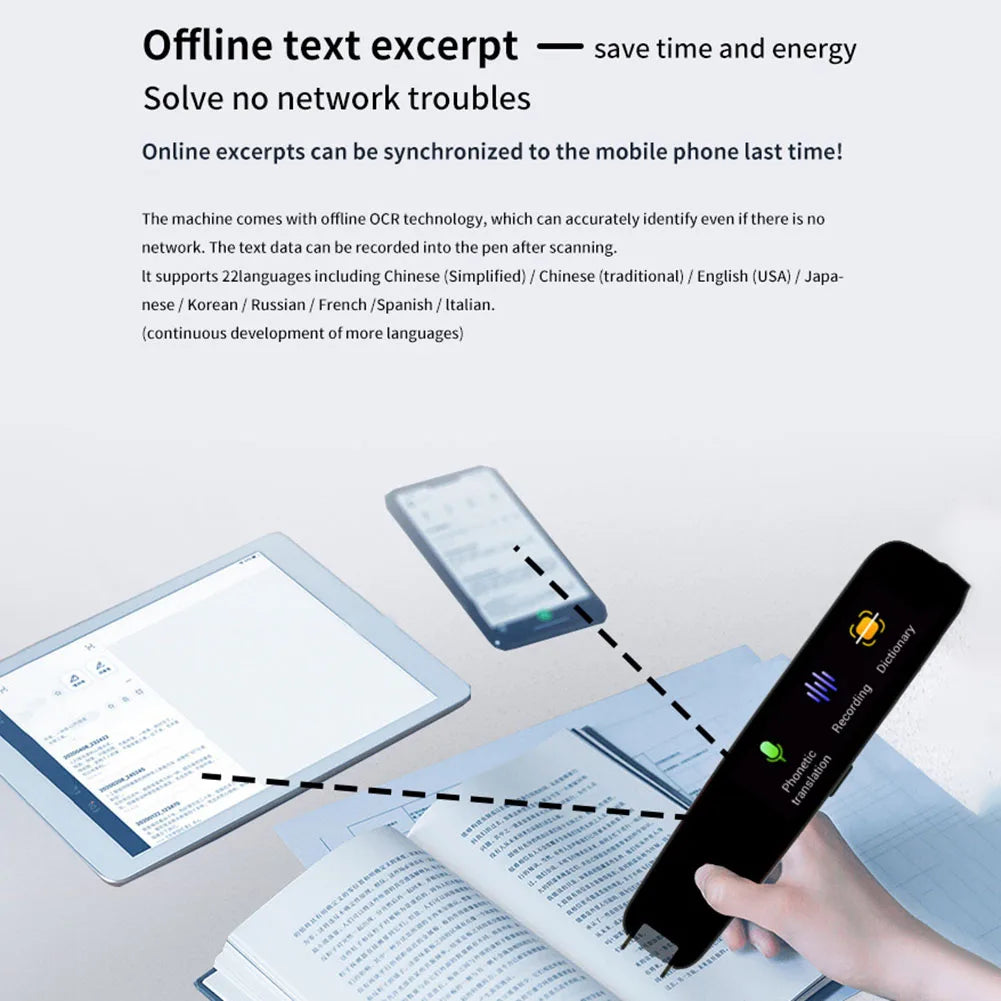 Smart AI Scan Reader Portable Voice Translator Scanner Pen WIFI AI Voice  Languages Translator For Dyslexia Autism