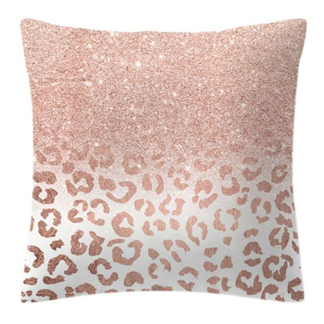 Lash Pillow Case Rose Gold Geometric Pineapple Glitter Polyester Sofa Decorative Cushion Cover for Home Decor