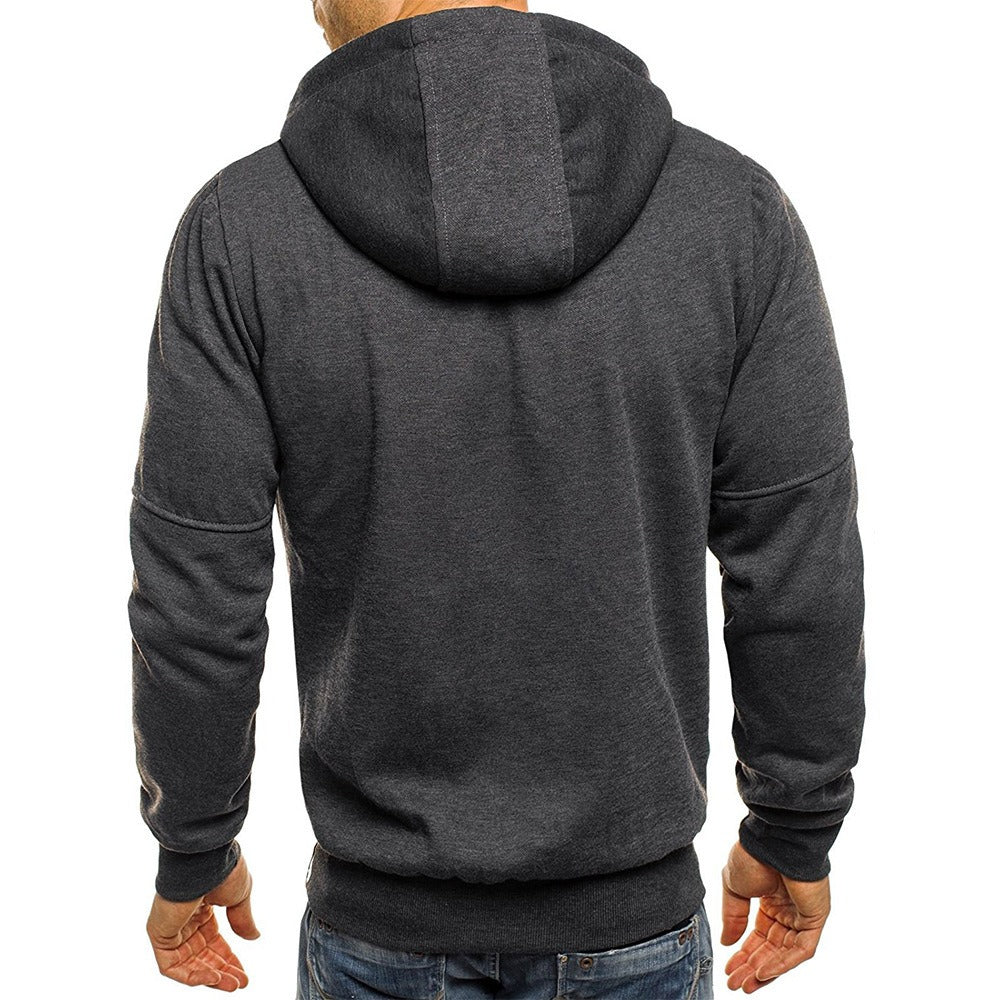 New men's sports, fitness, leisure jacquard hoodie, cardigan, hooded jacket