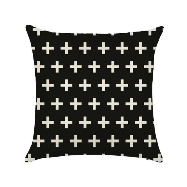 Linen Cotton Geometrisch Throw Pillow Cushion Home Sofa Decor 45X45cm