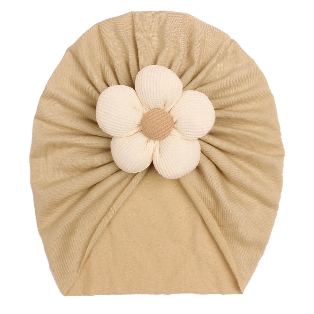 Children's imitation cotton pullover hat, baby creative, comfortable, breathable flower hat, baby hat