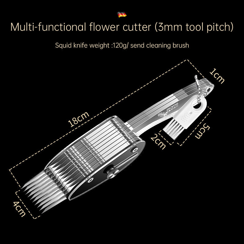 Squid Flower Cutting Knife Scallion Silk Cutting Knife Scalable Carving Tool Chicken Gizzard Waist Flower Knife