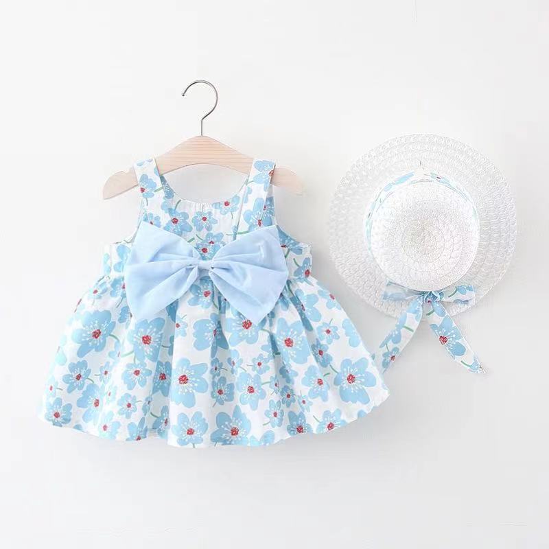 Children's Clothing Summer New Children's Skirts Baby Girl Dresses Big Bow Skirt On The Chest