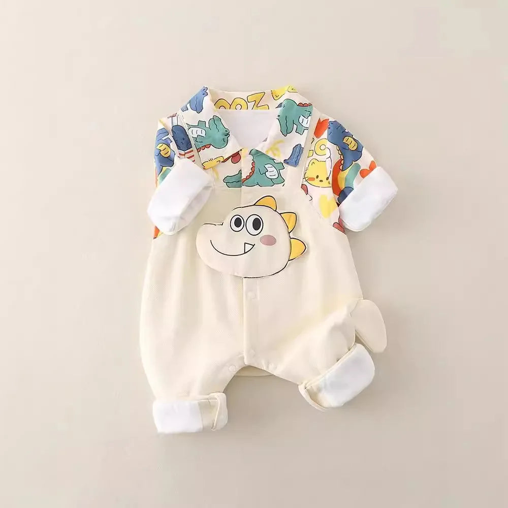 Newborn Jumpsuit  Baby Boys Girls Rompers 0-18 Months Toddler Clothing Infant Long Sleeve Doodle Kids Cotton Onesies