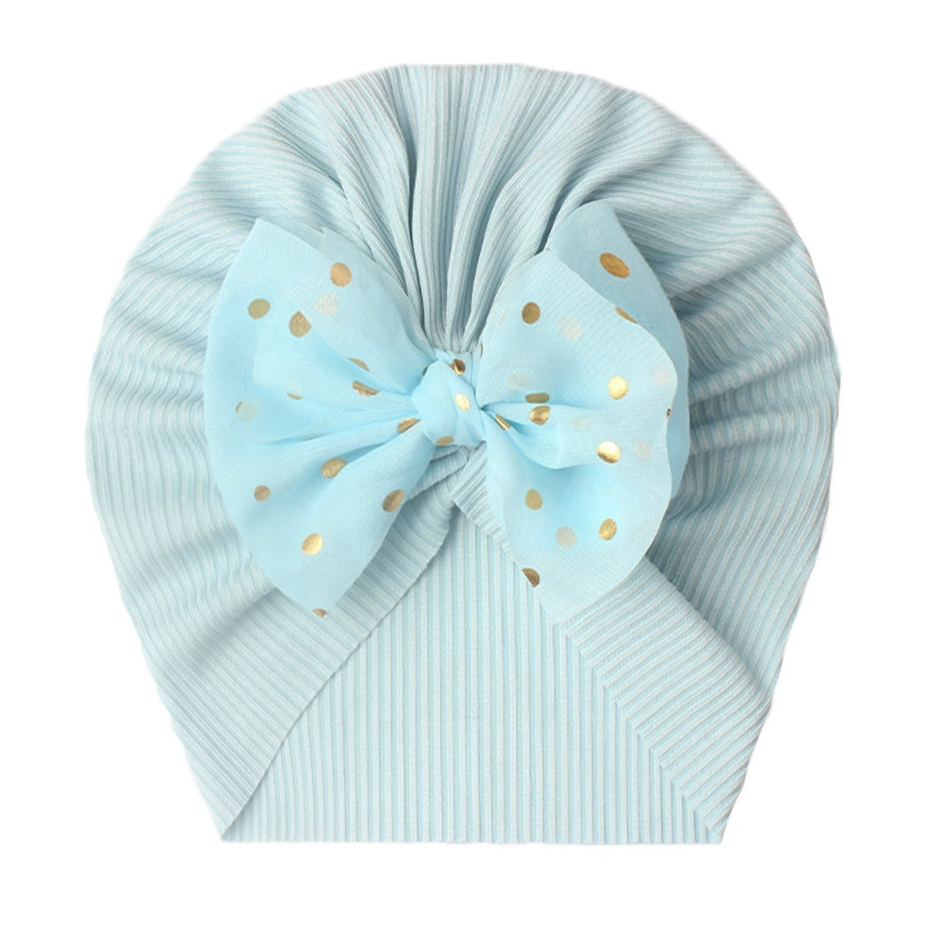 INS European and American Seasonal New Thread Baby Headwear Children's Bow Tie Pullover Cap Cap Baby