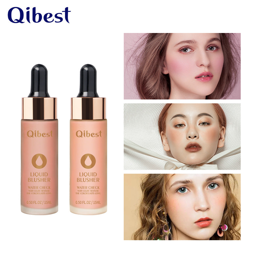 QIBEST Blush Milk Nude Makeup Moisturizing Brighten Skin Tone Natural Repairing Temperament Blush Powder Rouge Liquid Blush