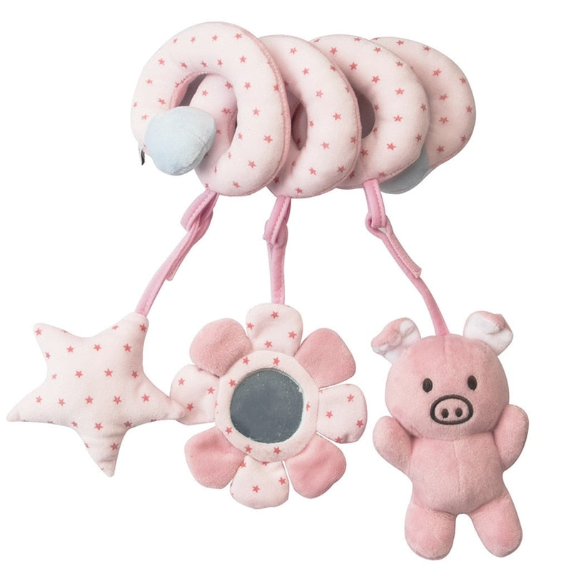 Rattles Mobile To Bed Baby Toys Cute Crib Stroller Spiral Newborn 0-12 Months Educational Cartoon Animals Soft Infant Rattle Toy