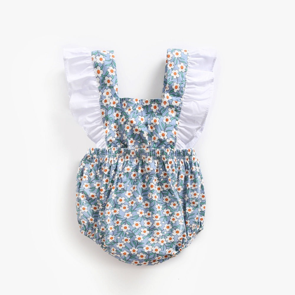 Baby jumpsuit with floral and contrasting colors, baby jumpsuit, baby clothing