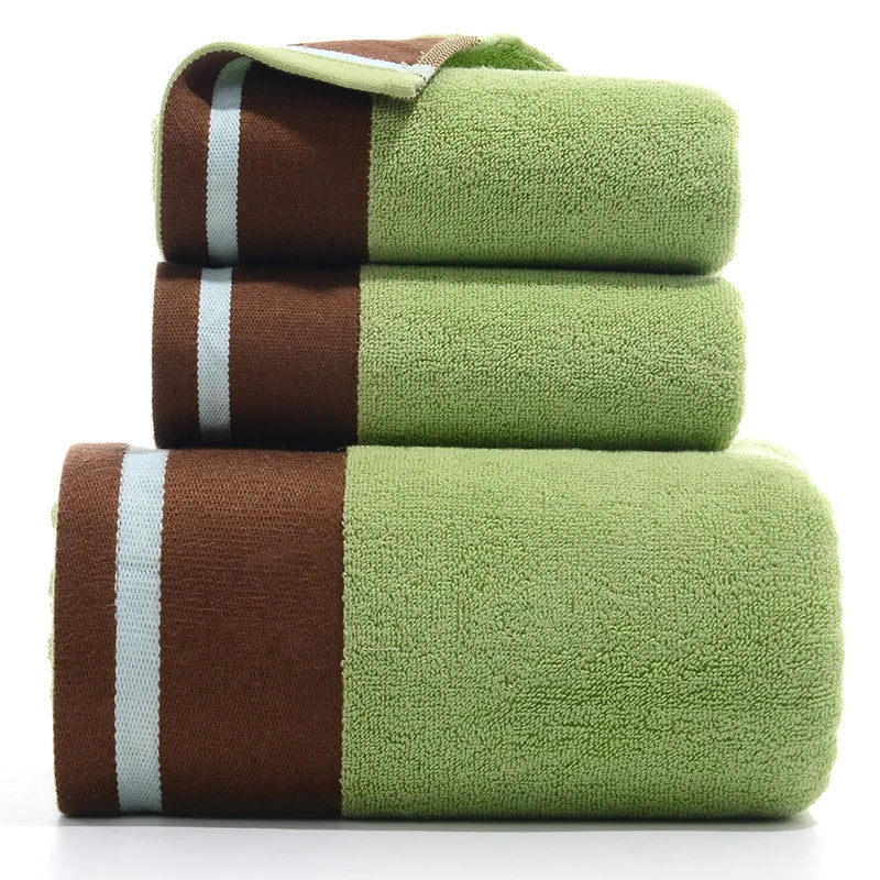 3PCS/Set Towel Cotton Beach towels Luxury Thickened Bath Towel