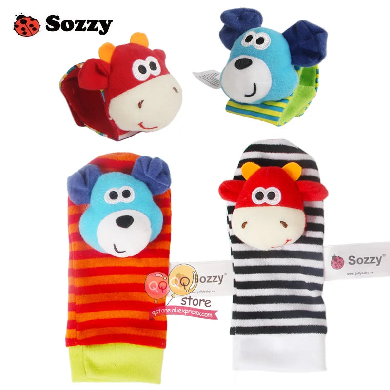 Sozzy Baby Rattles Soft Plush Toys 4 piece