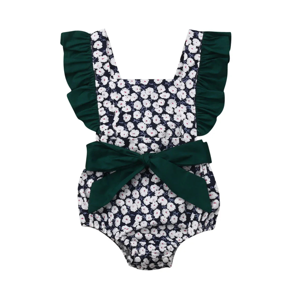 0-24M Infant Baby Girls Floral Bow Romper Jumpsuit Outfits Sunsuit Clothes Baby Clothing