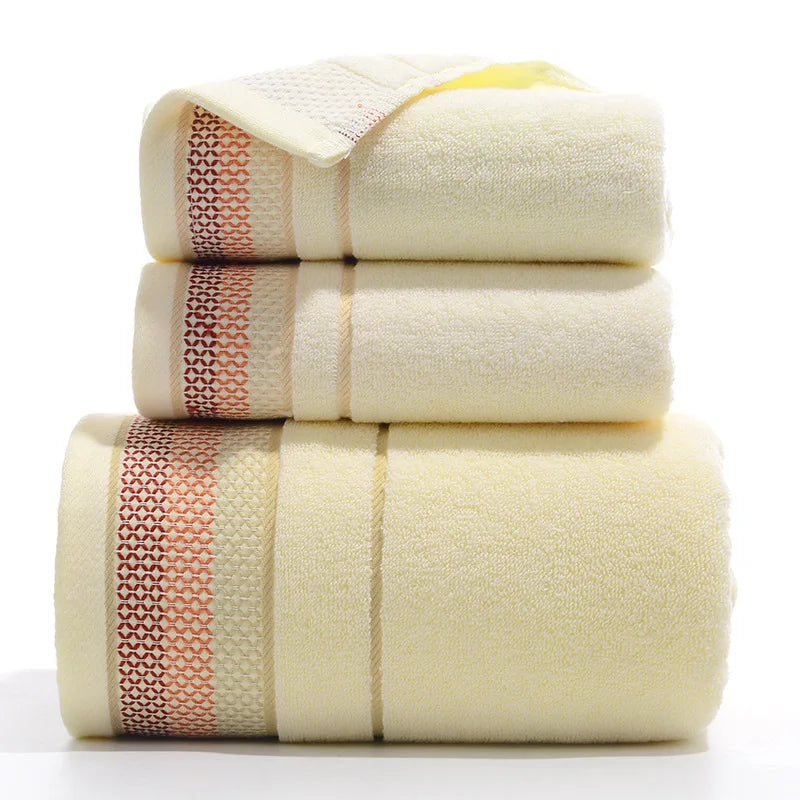 3PCS/Set Towel Cotton Beach towels Luxury Thickened Bath Towel